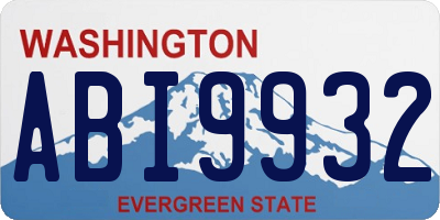 WA license plate ABI9932