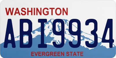 WA license plate ABI9934