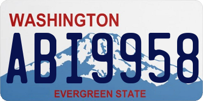 WA license plate ABI9958