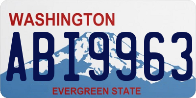 WA license plate ABI9963