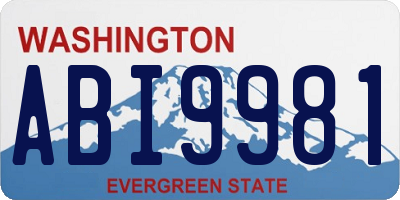 WA license plate ABI9981