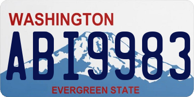 WA license plate ABI9983