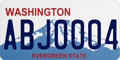 WA license plate ABJ0004