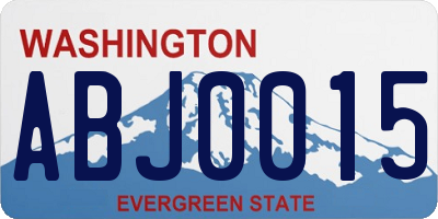 WA license plate ABJ0015