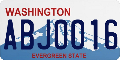 WA license plate ABJ0016