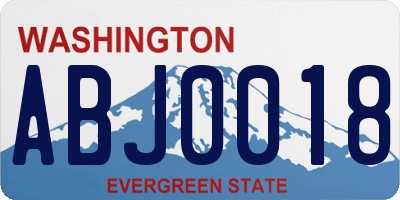 WA license plate ABJ0018