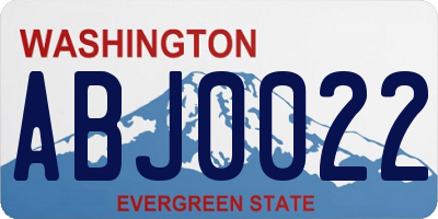 WA license plate ABJ0022