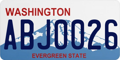 WA license plate ABJ0026