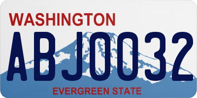 WA license plate ABJ0032