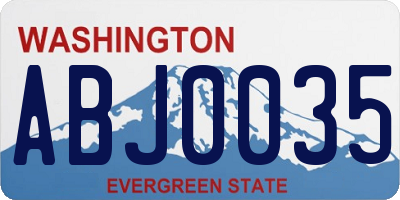 WA license plate ABJ0035