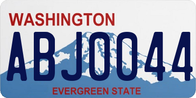 WA license plate ABJ0044