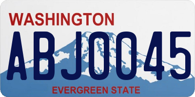 WA license plate ABJ0045
