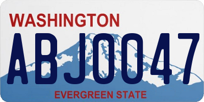 WA license plate ABJ0047
