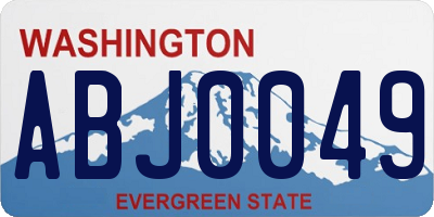 WA license plate ABJ0049