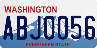 WA license plate ABJ0056
