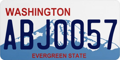 WA license plate ABJ0057