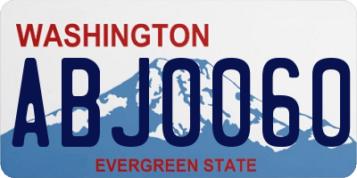 WA license plate ABJ0060