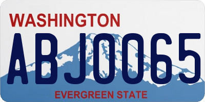 WA license plate ABJ0065