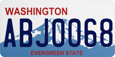 WA license plate ABJ0068