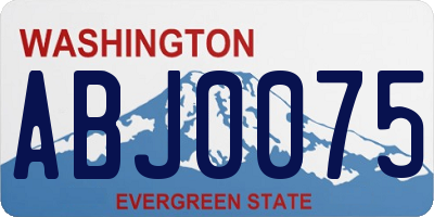 WA license plate ABJ0075