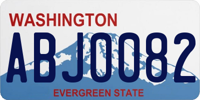 WA license plate ABJ0082