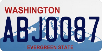 WA license plate ABJ0087