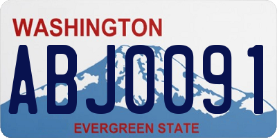 WA license plate ABJ0091