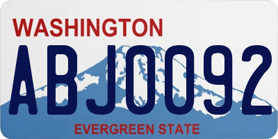 WA license plate ABJ0092