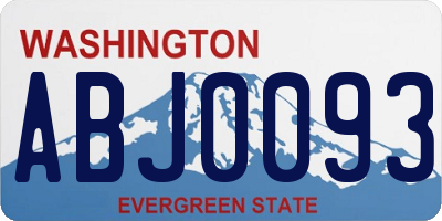 WA license plate ABJ0093