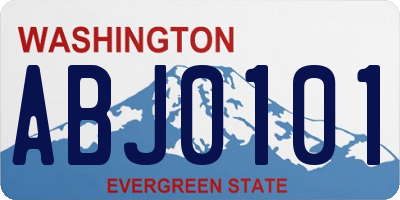 WA license plate ABJ0101