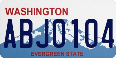 WA license plate ABJ0104
