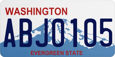 WA license plate ABJ0105