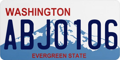 WA license plate ABJ0106
