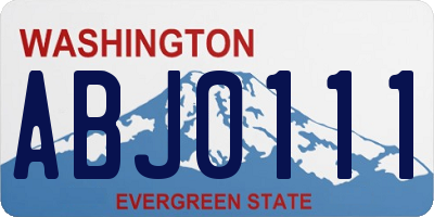 WA license plate ABJ0111