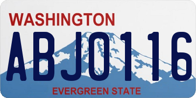 WA license plate ABJ0116