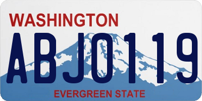 WA license plate ABJ0119