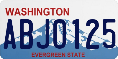 WA license plate ABJ0125