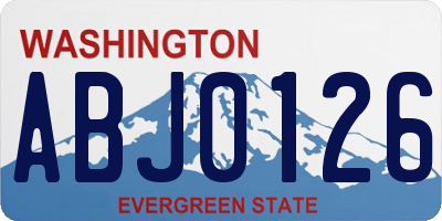WA license plate ABJ0126