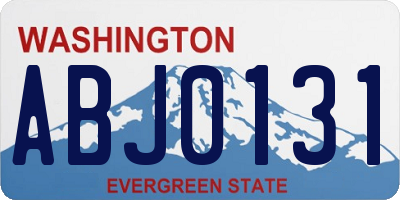 WA license plate ABJ0131