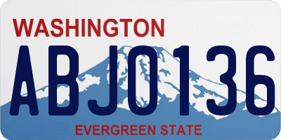 WA license plate ABJ0136