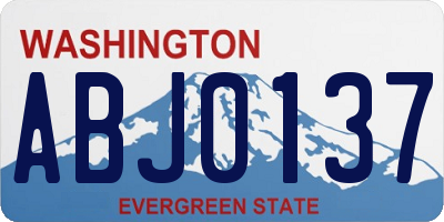 WA license plate ABJ0137
