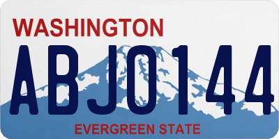 WA license plate ABJ0144
