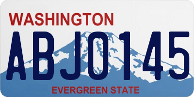 WA license plate ABJ0145