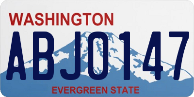 WA license plate ABJ0147