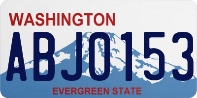 WA license plate ABJ0153