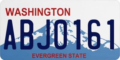 WA license plate ABJ0161