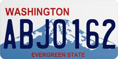 WA license plate ABJ0162