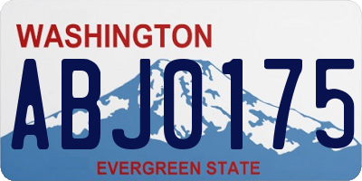 WA license plate ABJ0175