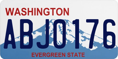 WA license plate ABJ0176