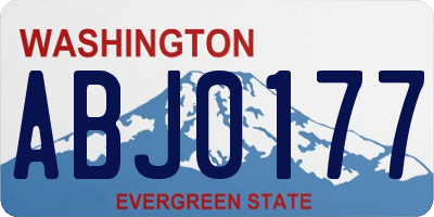 WA license plate ABJ0177